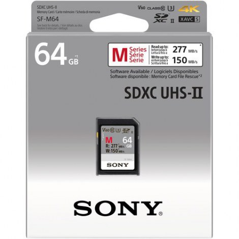 Sony | 64GB SF-M Series SDXC Class10 UHS-II U3 V60 Tough Memory Card | 64 GB | SDXC | Flash memory class 10 - 2